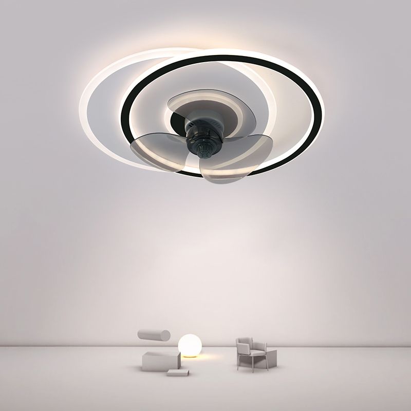 Contemporary Style Geometric Fan Light Metal LED Flush Mount Light for Bedroom