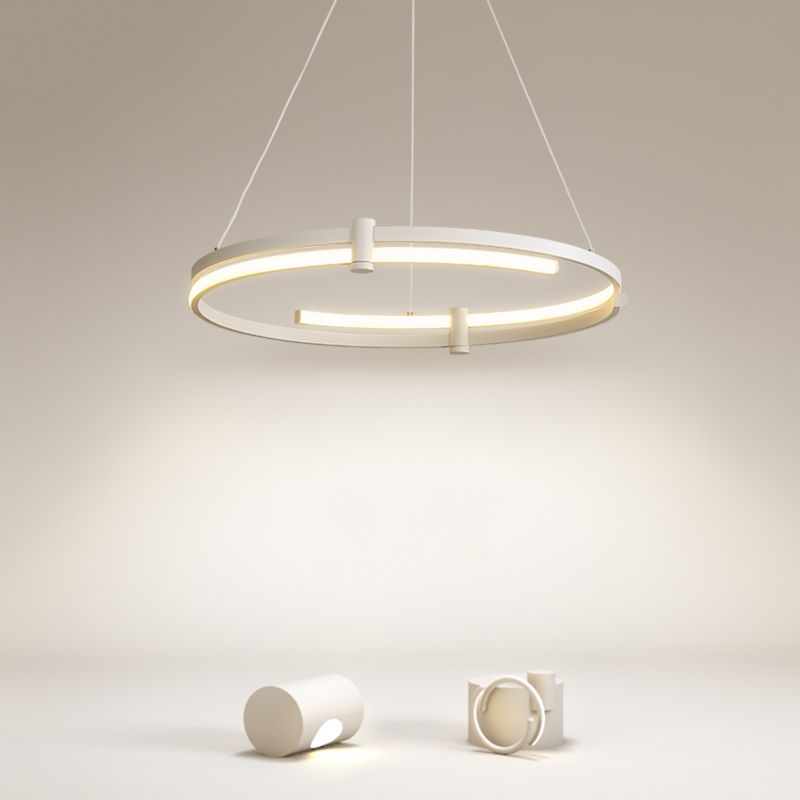 Zeitgenössische Radform Kronleuchter Lichter Metall 2 helle Kronleuchterbeleuchtung