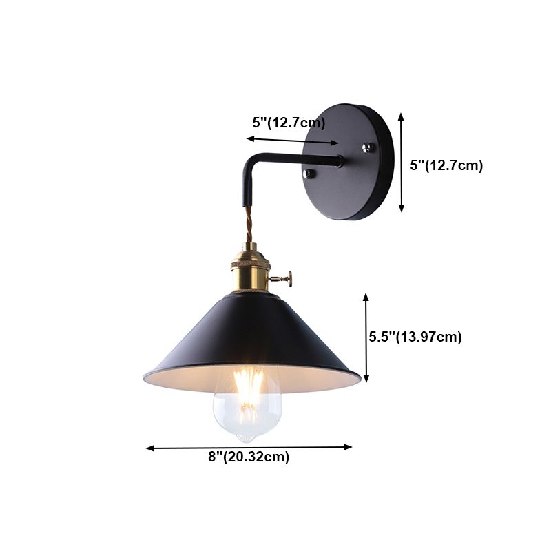 Modern Style Cone Wall Mounted Lamps Metal 1 Light Wall Lighting Ideas