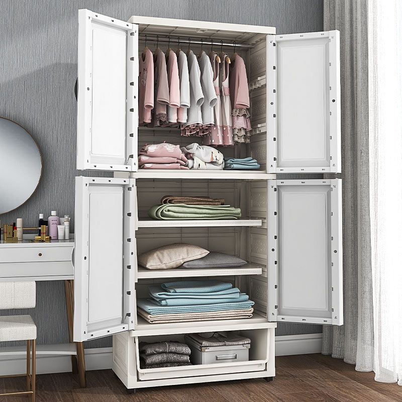 Plastic Contemporary Storage Cabinet for Bedroom Matte Finish Cabinet