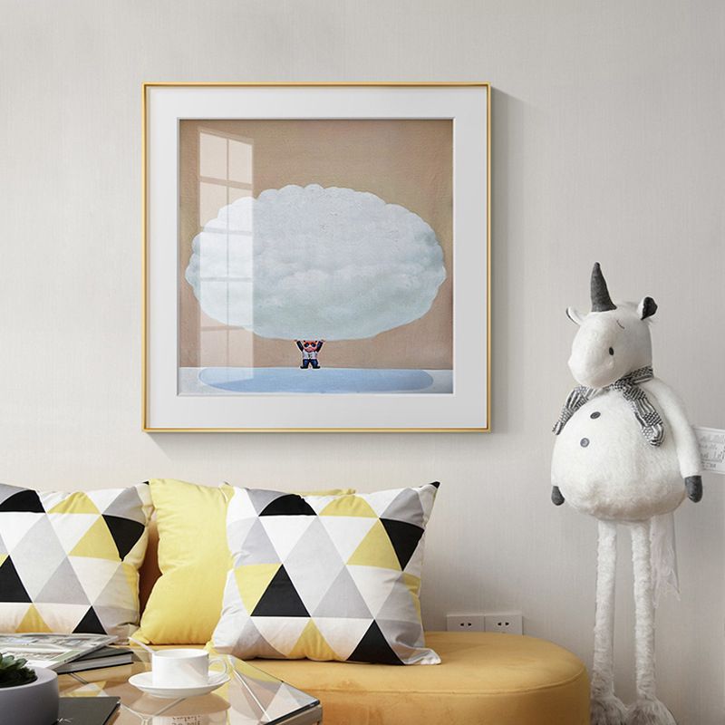 Illustration Painting Kids Style Canvas Cartoon Character in Soft Color, Multiple Sizes
