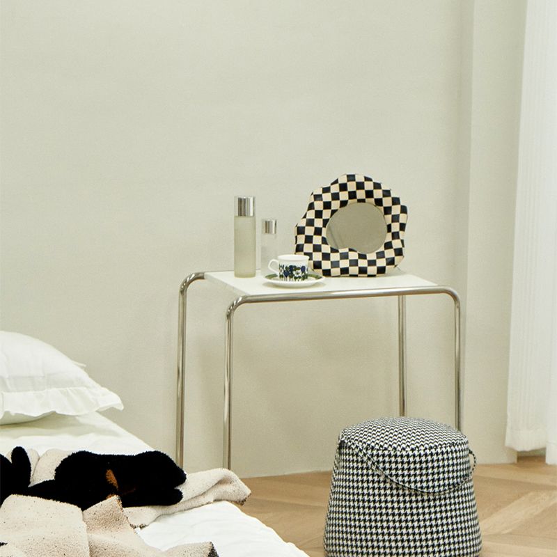 Minimalist Rectangular 15.7" D End Table Modern Steel Sled Side Table