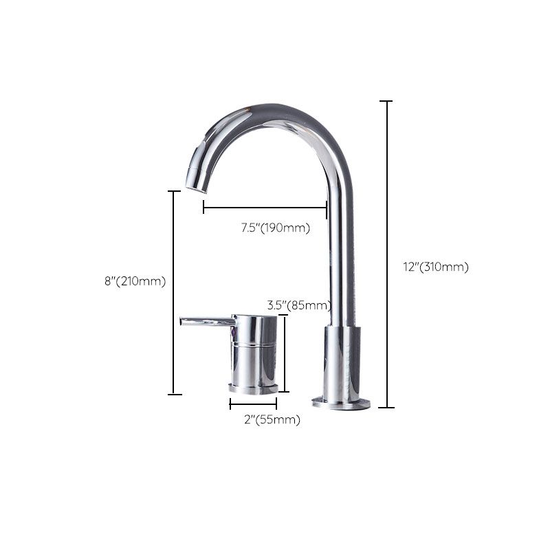 Modern Style Roman Tub Faucet Deck-Mount Copper Roman Tub Faucet