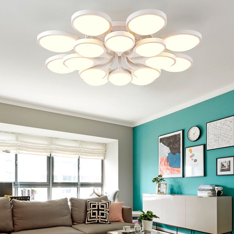 Minimalism Modern Sputnik Ceiling Lamp  Acrylic Shade Flush Mount Light for Sitting Room