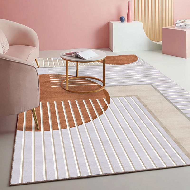 Colorful Modern Carpet Geometric Pattern Polyester Area Rug Stain Resisatnt Rug for Home Decor