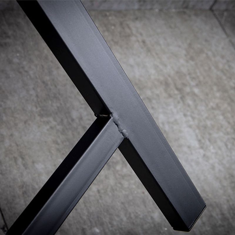 Tabouret de bar à dossier bas en fer noir, tabouret haut de conception creuse de style industriel
