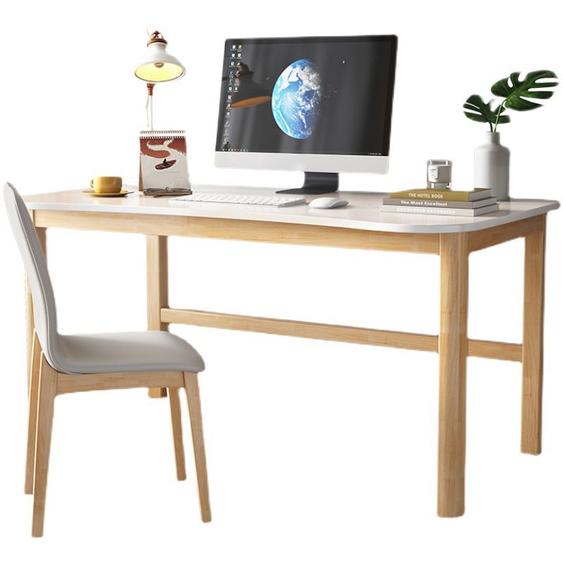 Modern Solid Wood Writing Desk 23.62" W Curved Shape Office Desk