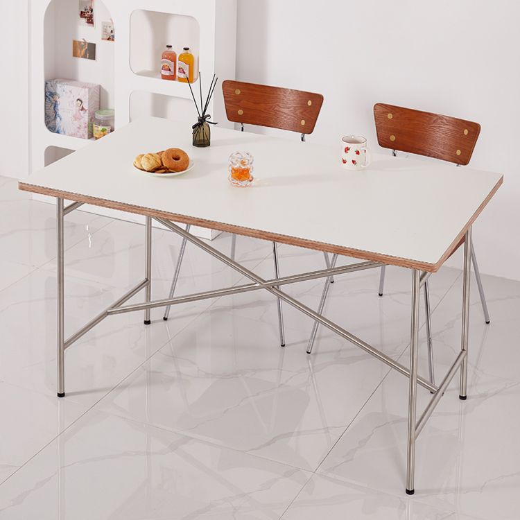 Modern Wood Rectangle Dining Table Standard Kitchen Dining Table with 4 Legs