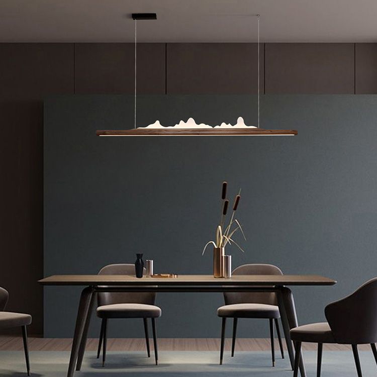 Idées d'éclairage à l'île LED moderne nordique lampe à lustre linéaire pour salle à manger