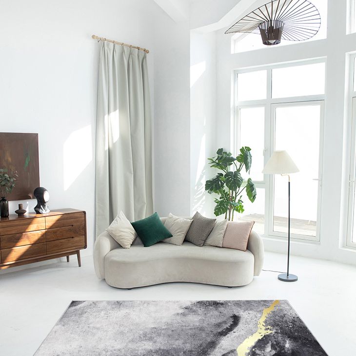 Simplicity Color Blooming Rug Multicolor Polyester Area Carpet Anti-Slip Backing Rug for Living Room