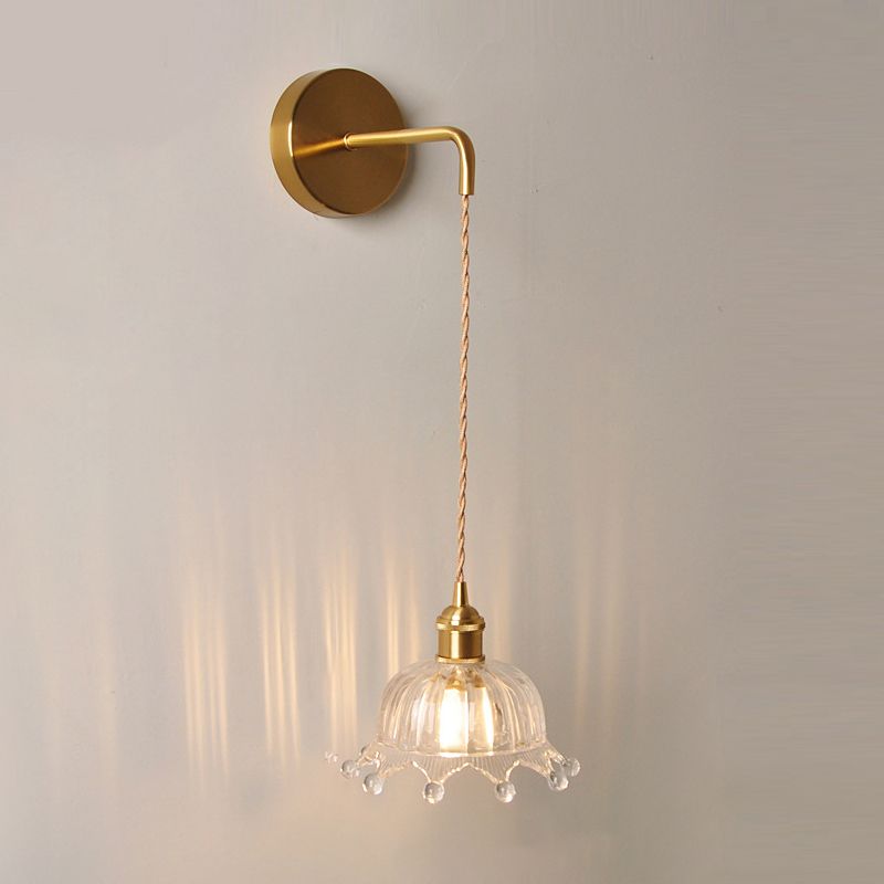 Modern Wall Light Fixture Geometric Wall Light Sconce with Glass Shade for Bedroom