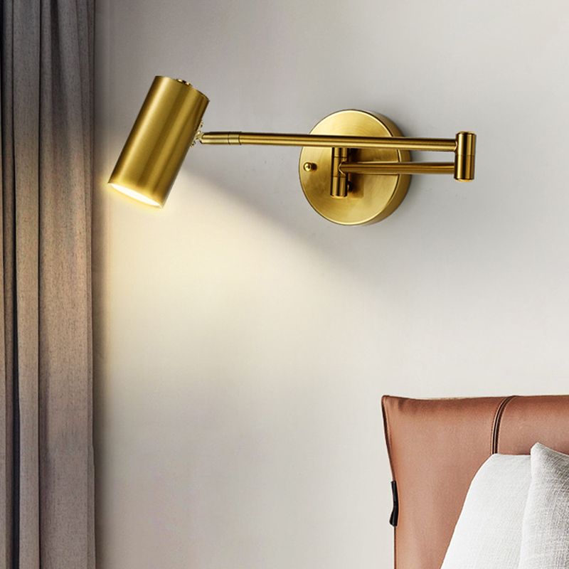 Prononi leggeri in metallo a 1 luce Moderna MODERNIT BLACK E GOLD ARM SCHEDTURE DELLA parete