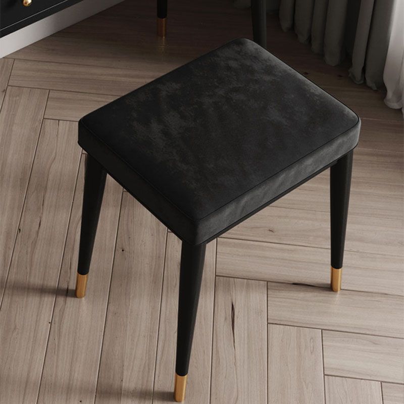 Solid Color Flannel Standard Stool Modern Simple Rectangular Upholstered Stool