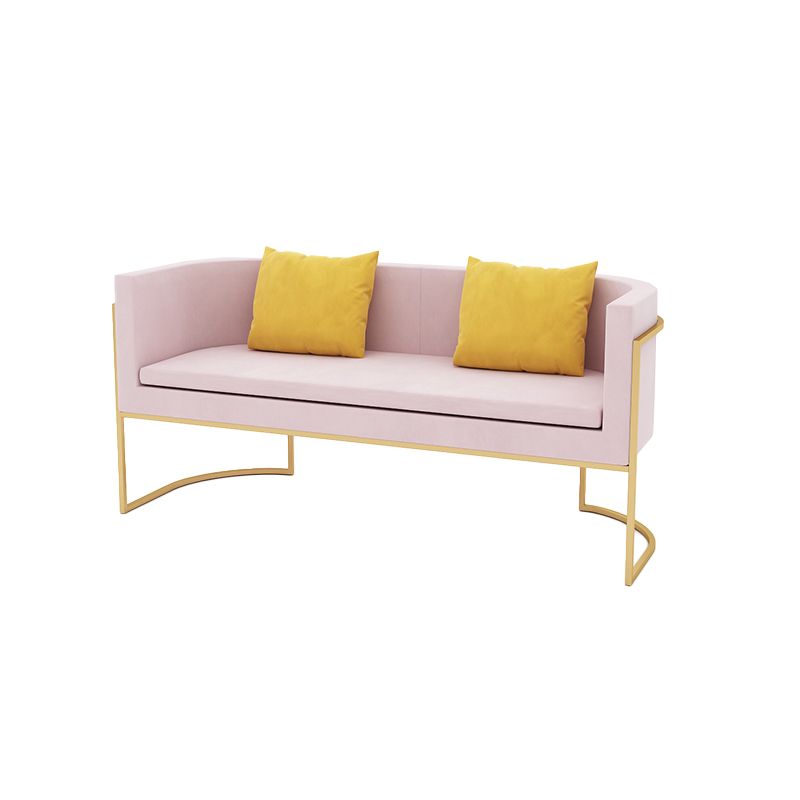 Modern Tuxed Back Sofa with Golden Base and Tight Back for Living Room