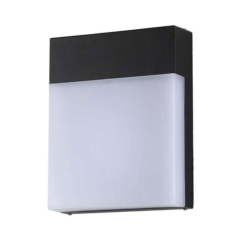 Illuminazione con applique rettangolare nero moderno lampada a parete a LED metallico per esterno