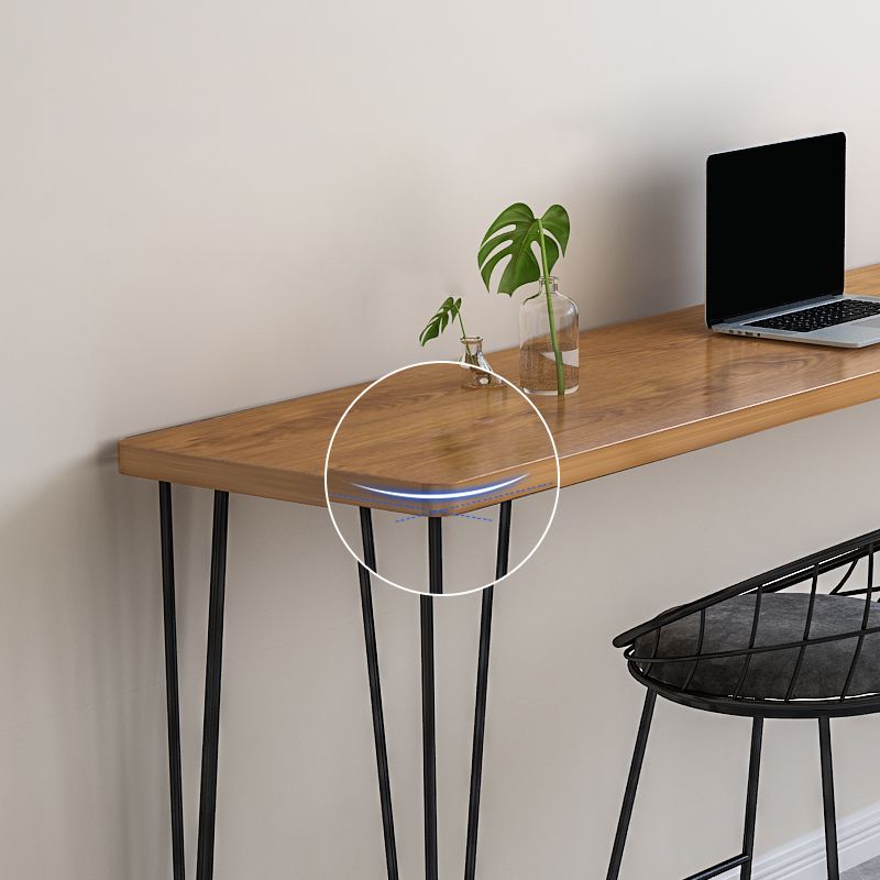 Modern Rectangle Wood Bar Table Metal Legs for Milk Tea Shop