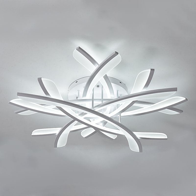 Line Shape LED Ceiling Lamp Modern Iron Flush Mount for Bedroom Study