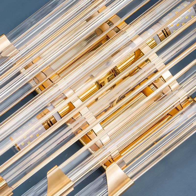 Clear Crystal 2 - Light Wall Sconce in Gold Metal Post Modern Wall Light
