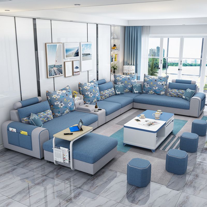 Contemporary 6-seater Modular Sectional with Storage for Living Room