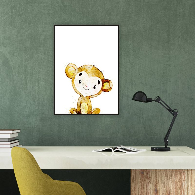 Kinderkunst, Wildtier-Leinwand, helle Farbe, strukturierte Wanddekoration für Wohnzimmer