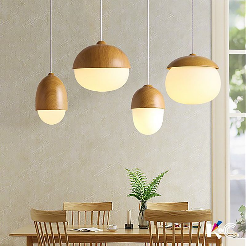 1-Light Pendant Light Modern Style Geometric Shape Lighting Pendant with Glass Shade