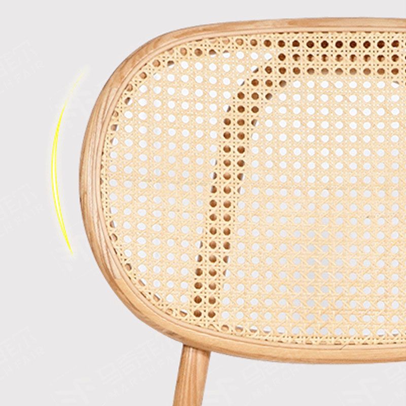 Nordic Style Armless Chairs Wood Open Back Side Dining Chairs