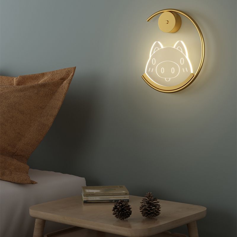 Stile per bambini a forma unica luci da parete in metallo lampade montate