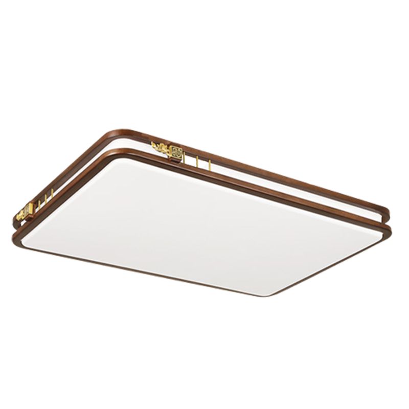 Geometric Flush Mount Fixture Modern Wood Flush Light for Living Room