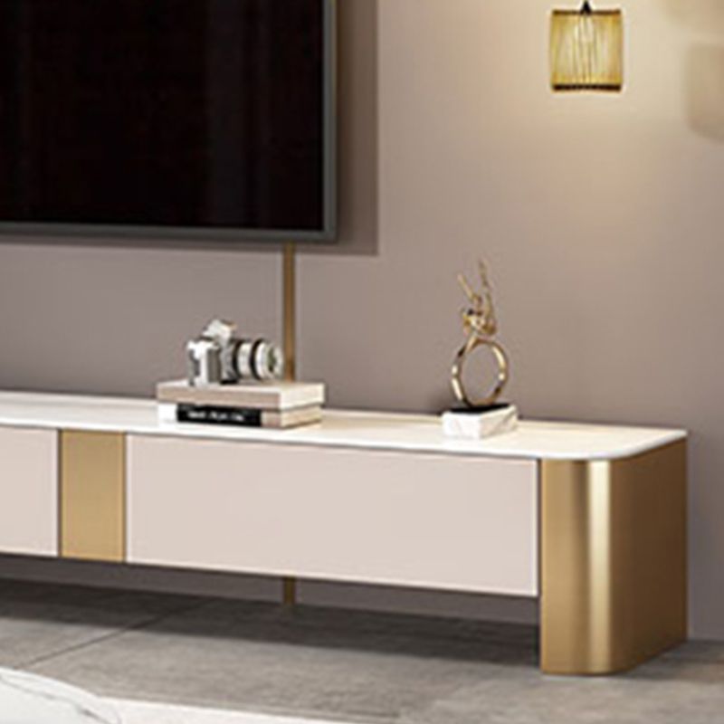Glam Drum Coffee or End Table with Storage Drawers Slate Top