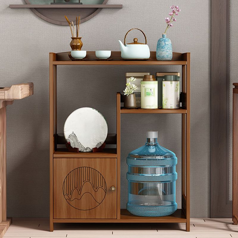 Contemporary Style Table Double Tier Wood Accent Side Table with Shelf