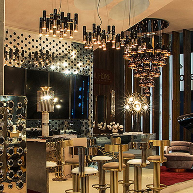 Postmoderner Kronleuchter-Metallanhänger für schwarzgoldgoldes Schlafzimmer