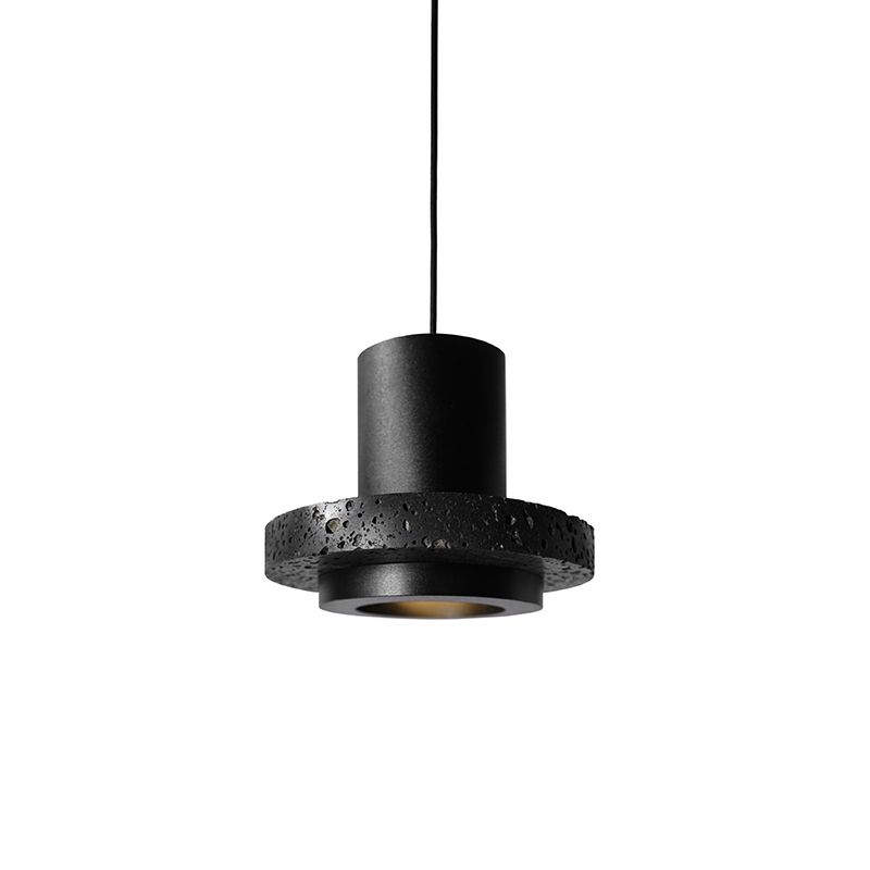 Pendentif de plafond noir moderne Éclairage du roche légère avec 1 lumière