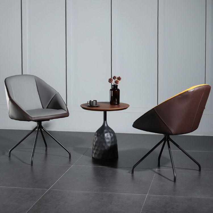 Silla de comedor de estilo moderno, silla Parsons lateral de metal con brazo para cocina