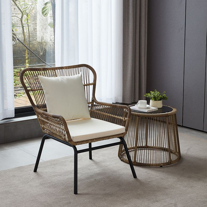 Modern Style Bistro Table Set Wicker 1/2/3 Pieces Bistro Set with Toss Pillows