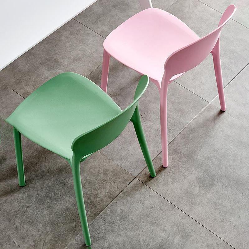 Home Kitchen Dining Armless Chair Open Back Side Plastic Chair