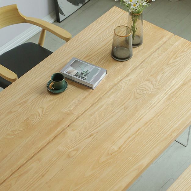 Rectangle Solid Wood Dining Table Modern Acrylic Double Pedestal Table