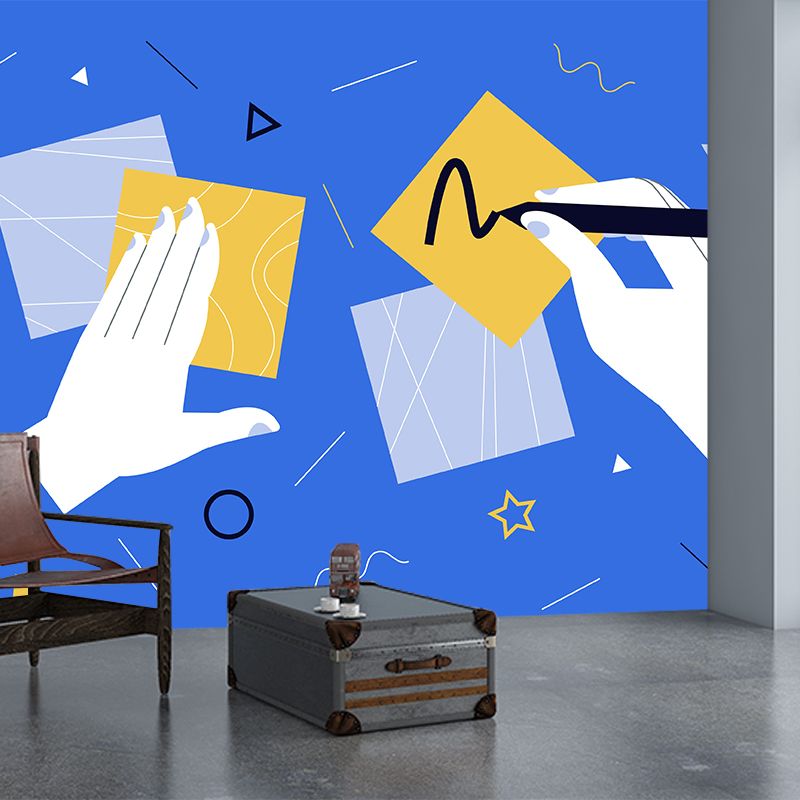Note Taking Mural Wallpaper Artistry Stain Proof Living Room Wall Decor, Made to Measure