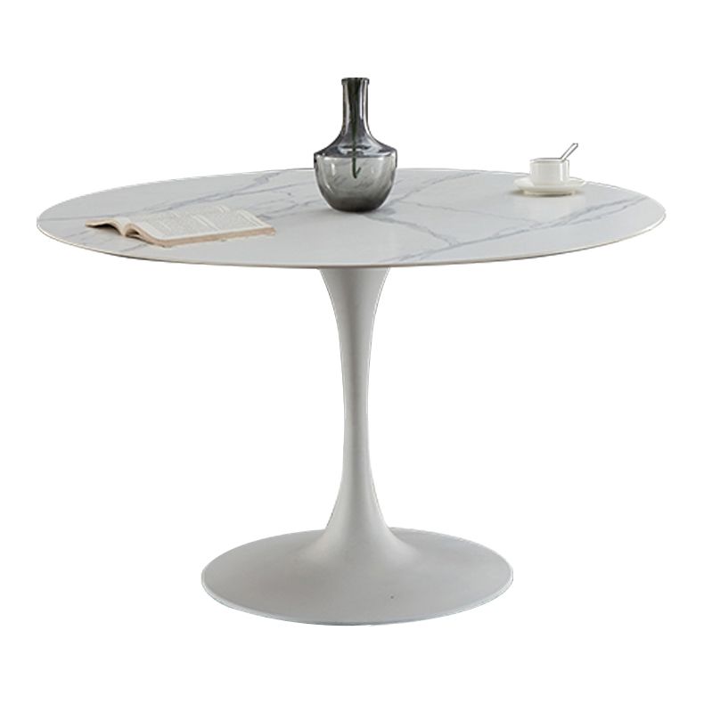 Minimalist Sintered Stone Dining Table Round Shape Kitchen Dining Table with Tulip Base