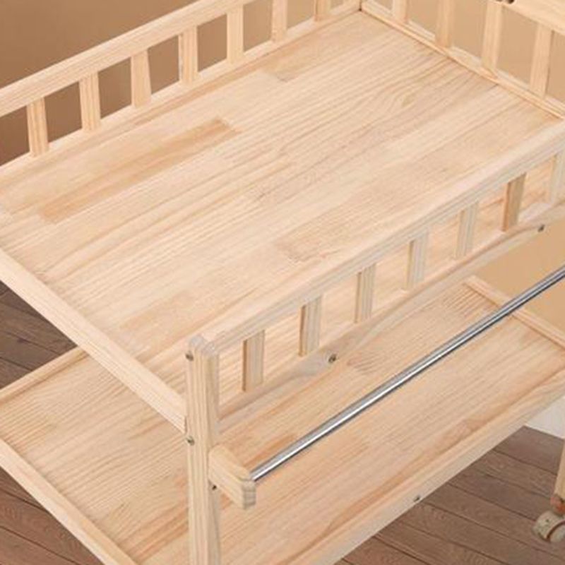 Wooden Shelf Changing Table Storage Flat Top Baby Changing Table with Pad