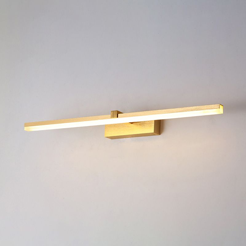 Gold Stick Shaped Bath Lighting Simplicity Metal LED Vanity Light Fixture for Bathroom