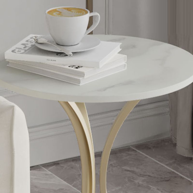 Glam Metal Side End Table Pedestal Round Sofa Side Accent Table