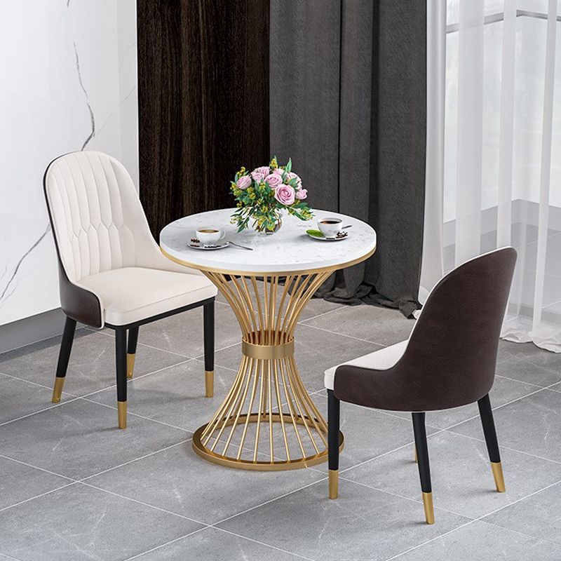 1/2/3/4/5 PCS Metal Glam Glam Dining Room Ensemble avec table ronde