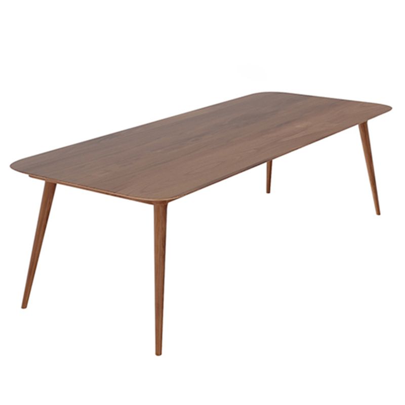 Mesa rectangular de madera maciza de pino, mesa de comedor moderna marrón con 4 patas para restaurante
