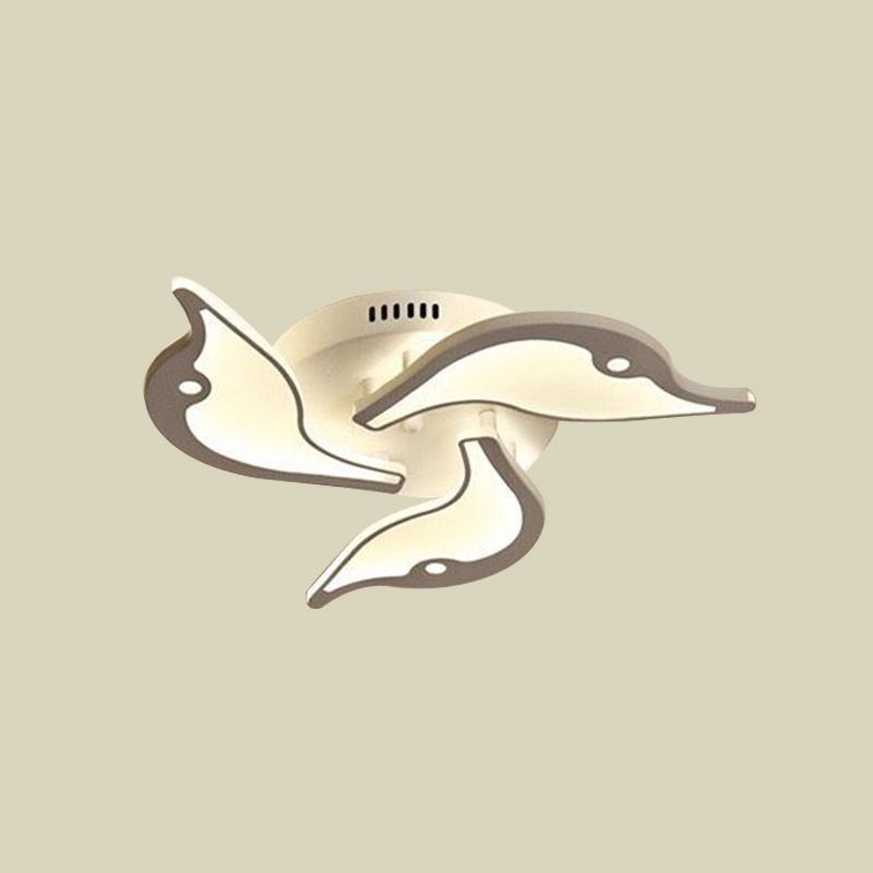 Acrylic 3/5-Petal Flush Mount Fixture Modernist White LED Ceiling Lighting for Bedroom in Warm/White Light, 23.5"/27.5" Wide