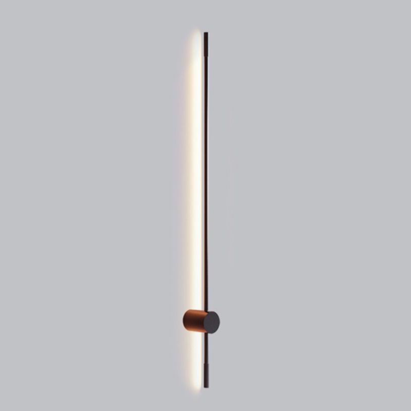 Linear Shade Metal Wall Sconce Modern Style 2- Lights Wall Mount Light Fixture in Black
