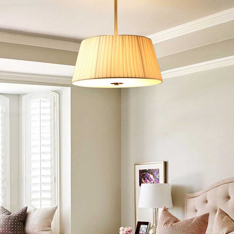Tapered Semi Flush Mount Light Fabric Traditional Flush Mount Ceiling Light Fixtures for Living Room