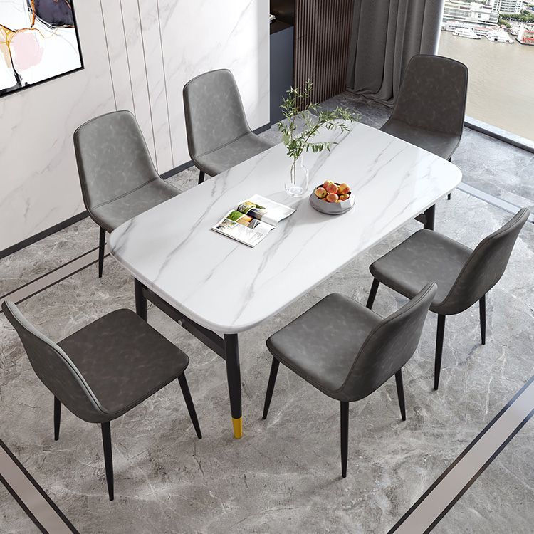 Modern Metal Indoor-Outdoor Chair Dining Room Solid Back Armless Single Chair