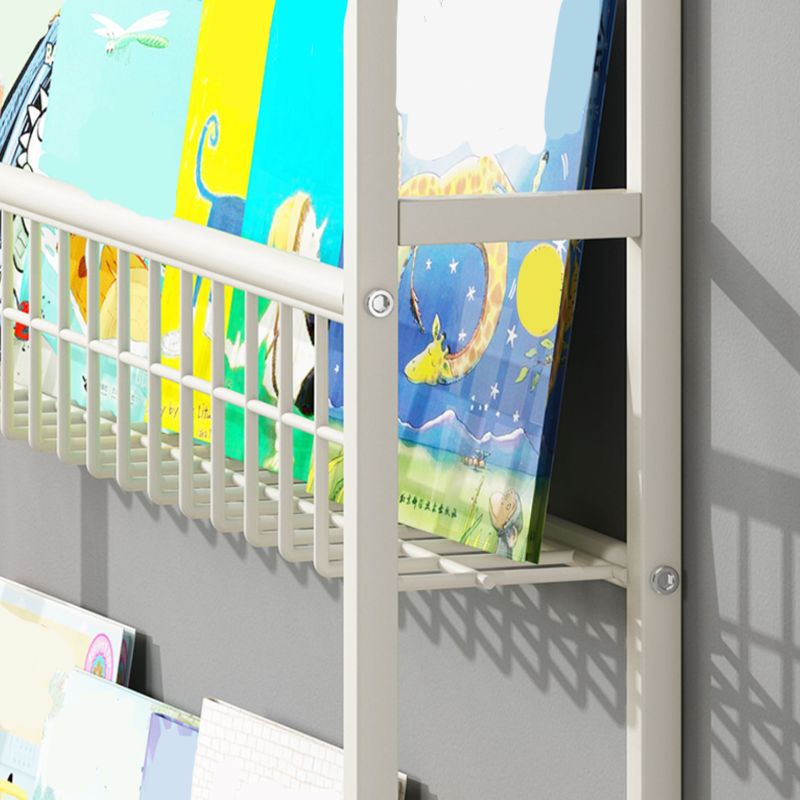 Floating Contemporary Bookcase Metal Closed Back Bookshelf with Shelves
