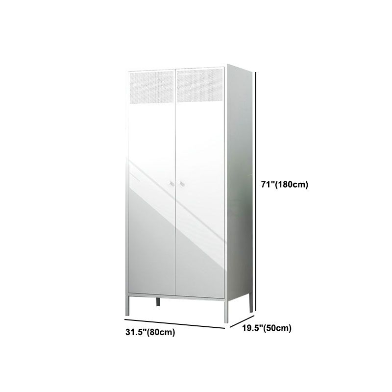 Modern Metal Wardrobe for Home Metallic Finish Cabinet with Legs