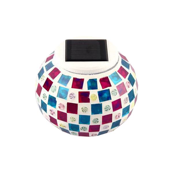 Mosaico de mesa de globo de mosaico Tombra de vidrio manchado de vidrio de iluminación solar decorativa para la cama